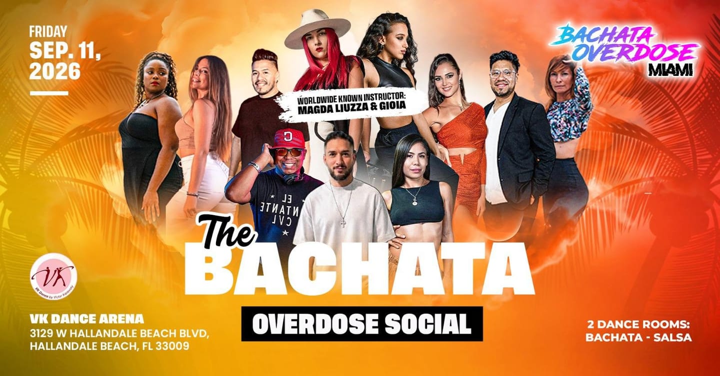 Bachata Overdose Social (Fridays at VK Dance Arena) — Miami