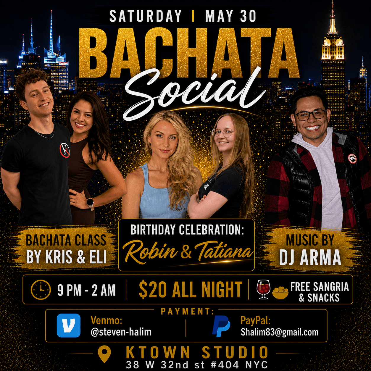 KS Bachata Sensual Saturday Social — poster, New York City