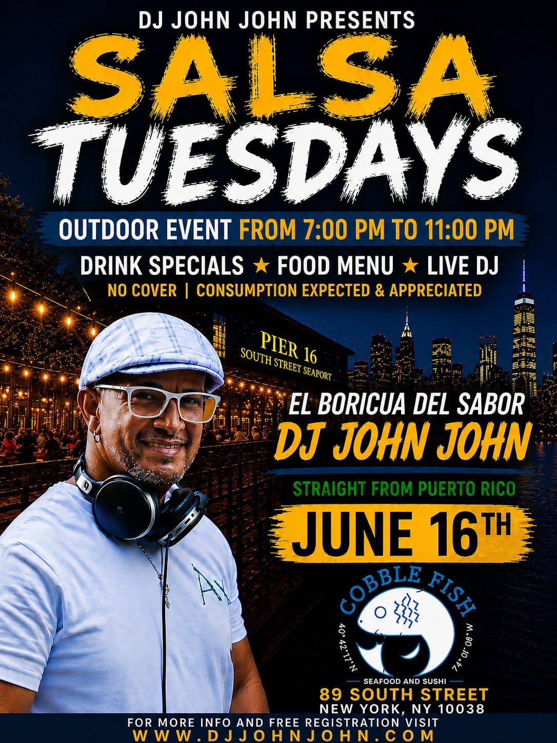 SALSA TUESDAYS at Cobble Fish (Pier 16) — New York City
