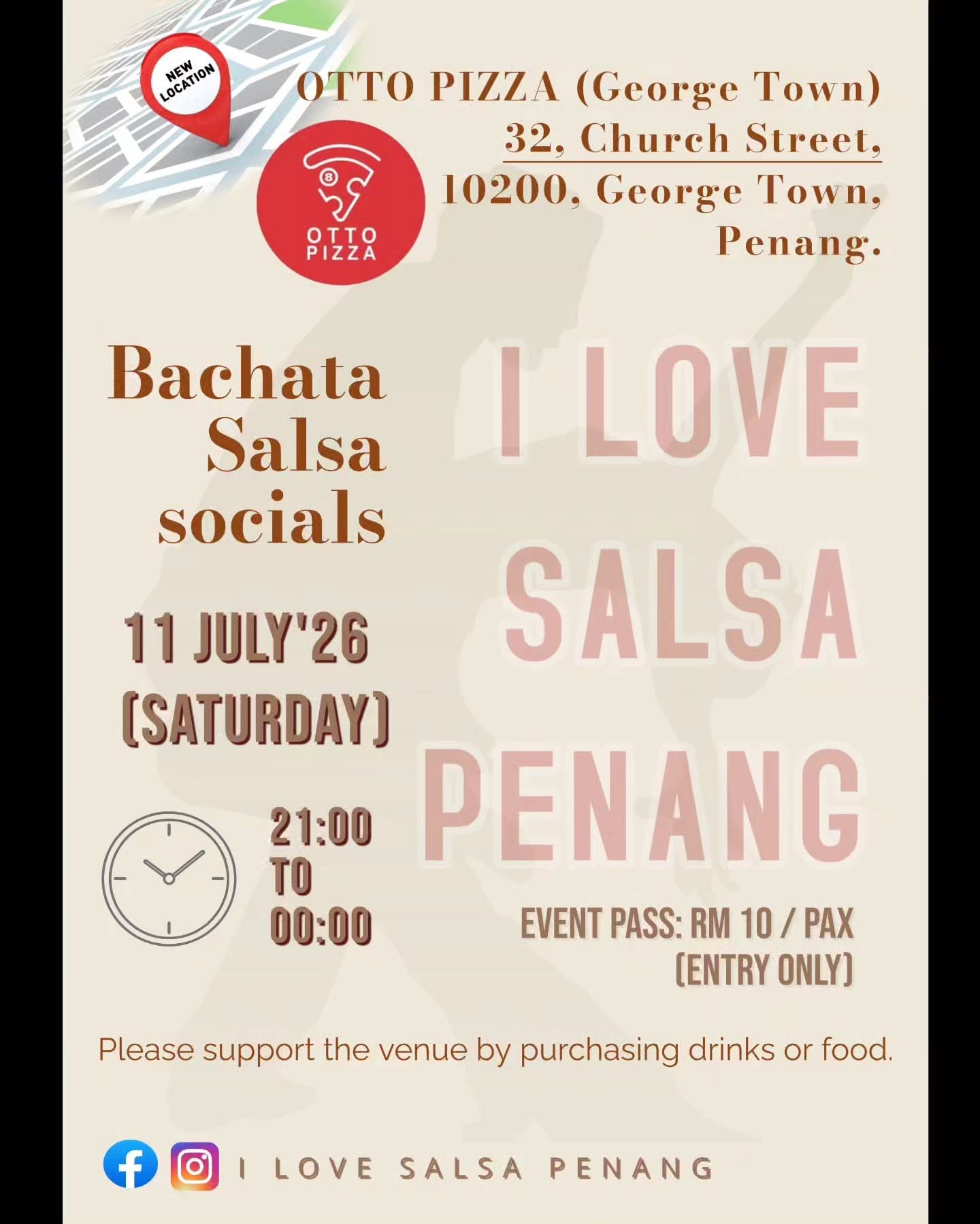 Bachata & Salsa Social at OTTO Pizza Church Street — Penang